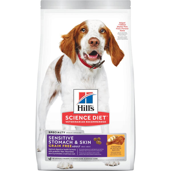 Hill's Science Diet Adult Sensitive Stomach & Skin Grain Free Dry Dog Food, Chicken & Potato Recipe, 24 lb Bag