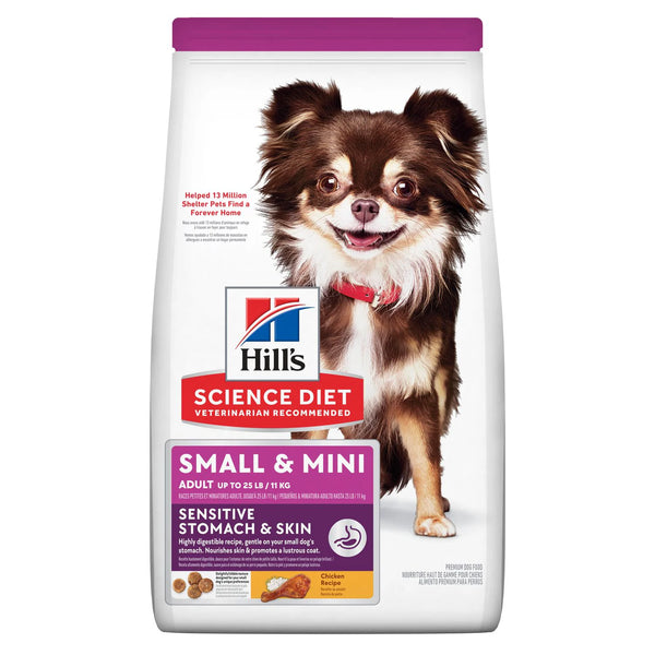 Hill's Science Diet Adult Sensitive Stomach & Skin Small & Mini Chicken Recipe Dry Dog Food, 4 lb bag