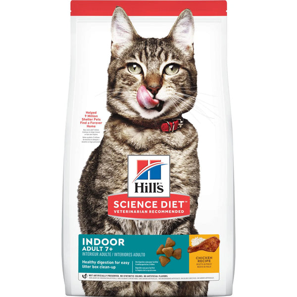 Hill's Science Diet Senior 7+ Indoor Dry Cat Food, Chicken Recipe, 15.5 lb Bag