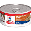 Hill's Science Diet Senior 7+ Canned Cat Food, Savory Turkey Entrée, 2.9 oz, 24 Pack wet cat food