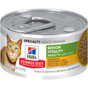 Hill's Science Diet Adult 7+ Senior Vitality canned cat food, Chicken & Vegetable Entree, 2.9 oz, case of 24