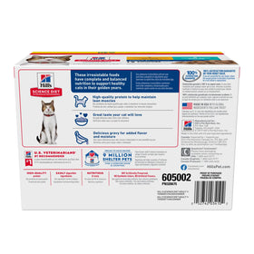 Hill's Science Diet Senior 7+ Canned Cat Food Pouch Variety Pack, Chicken and Tuna 2.8 oz pouch, 12 pk