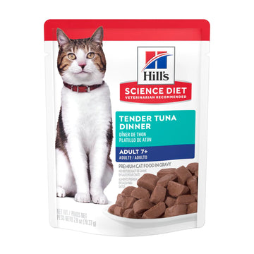 Hill's Science Diet Senior 7+ Canned Cat Food, Tuna, 2.8 oz pouch, 24 pk