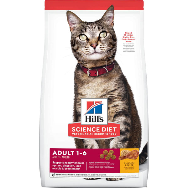Hill's Science Diet Adult Dry Cat Food, Chicken Recipe, 4 lb Bag