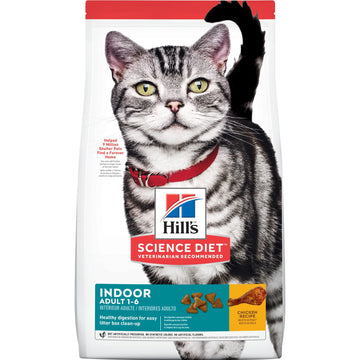 Hill's Science Diet Adult Indoor Dry Cat Food, Chicken Recipe, 15.5 lb Bag