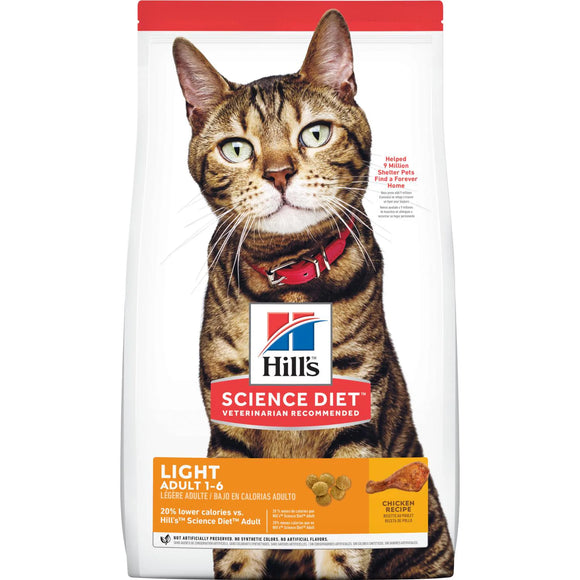 Hill's Science Diet Adult Light Dry Cat Food, Chicken Recipe, 4 lb Bag