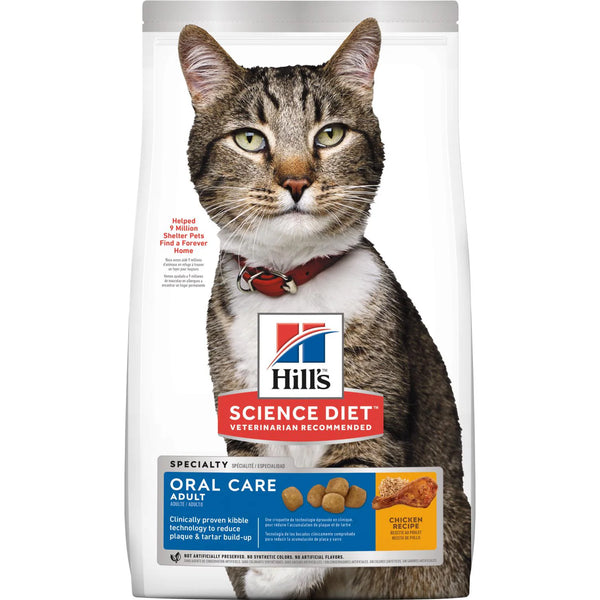 Hill's Science Diet Adult Oral Care Dry Cat Food, Chicken Recipe, 3.5 lb Bag