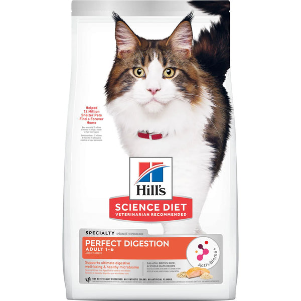 Hill's Science Diet Adult Perfect Digestion Salmon, Dry Cat Food, 3.5 lb. Bag
