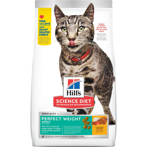 Hill's Science Diet Adult Perfect Weight Dry Cat Food, Chicken Recipe, 15 lb Bag