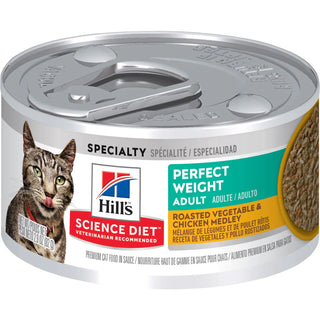 Hill's Science Diet Perfect Weight Canned Cat Food, Roasted Vegetable and Chicken Medley, 2.9 oz, 24 Pack wet cat food