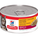 Hill's Science Diet Adult Canned Cat Food, Savory Chicken Entrée, 5.5 oz, 24 Pack wet cat food