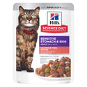 Hill's Science Diet Adult Sensitive Stomach & Skin Canned Cat Food, Salmon & Tuna, 2.8 oz. pouch, 24 pack