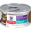 Hill's Science Diet Sensitive Stomach & Skin Canned Cat Food, Tuna & Vegetable Entrée, 2.9 oz, 24 Pack wet cat food