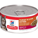 Hill's Science Diet Adult Canned Cat Food, Turkey & Liver Entrée, 5.5 oz, 24 Pack wet cat food