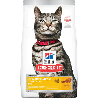 Hill's Science Diet Adult Urinary & Hairball Control Dry Cat Food, Chicken Recipe, 7 lb Bag