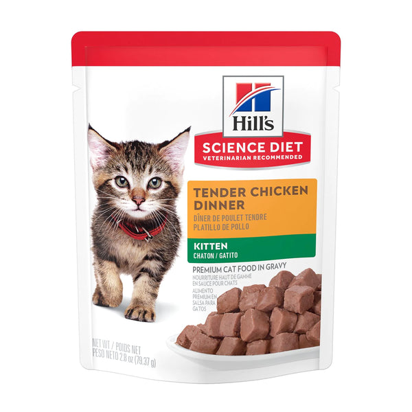 Hill's Science Diet Kitten Canned Cat Food, Chicken, 2.8 oz pouch, 24 pk