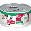 Hill's Science Diet Kitten Canned Cat Food, Liver & Chicken Entrée, 5.5 oz, 24 Pack wet cat food