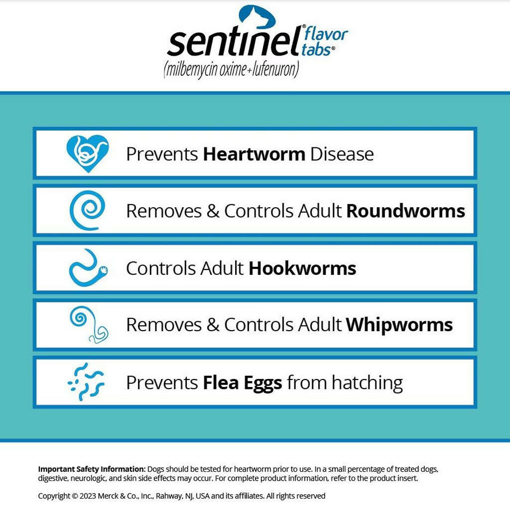 Sentinel Fogs Sentinel Flea & Heartworm Prevention Flavor Tabs for Tiny Dogs