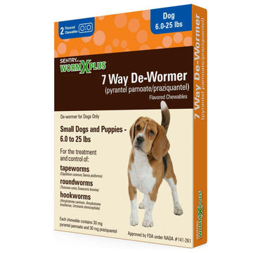 Sentry HC 7 Way De-Wormer for Tapeworms, Roundworms, & Hookworms Small Dogs & Puppies