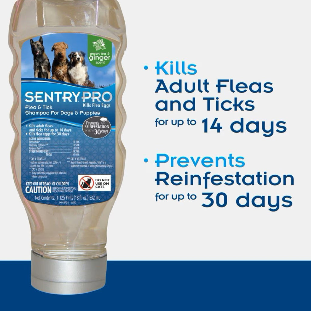 Sentry Pro Flea & Tick Shampoo for Dogs & Puppies (18 oz)
