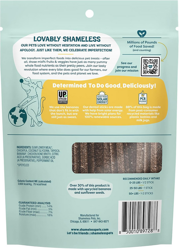 Shameless Pets Banana Bone-Anza Dental Sticks Treats For Dogs (7.2 oz) - All Dog Dental Care 2