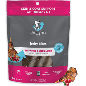Shameless Pets Berry Had a Little Lamb Jerky Bites Treats For Dog (4.5 oz)