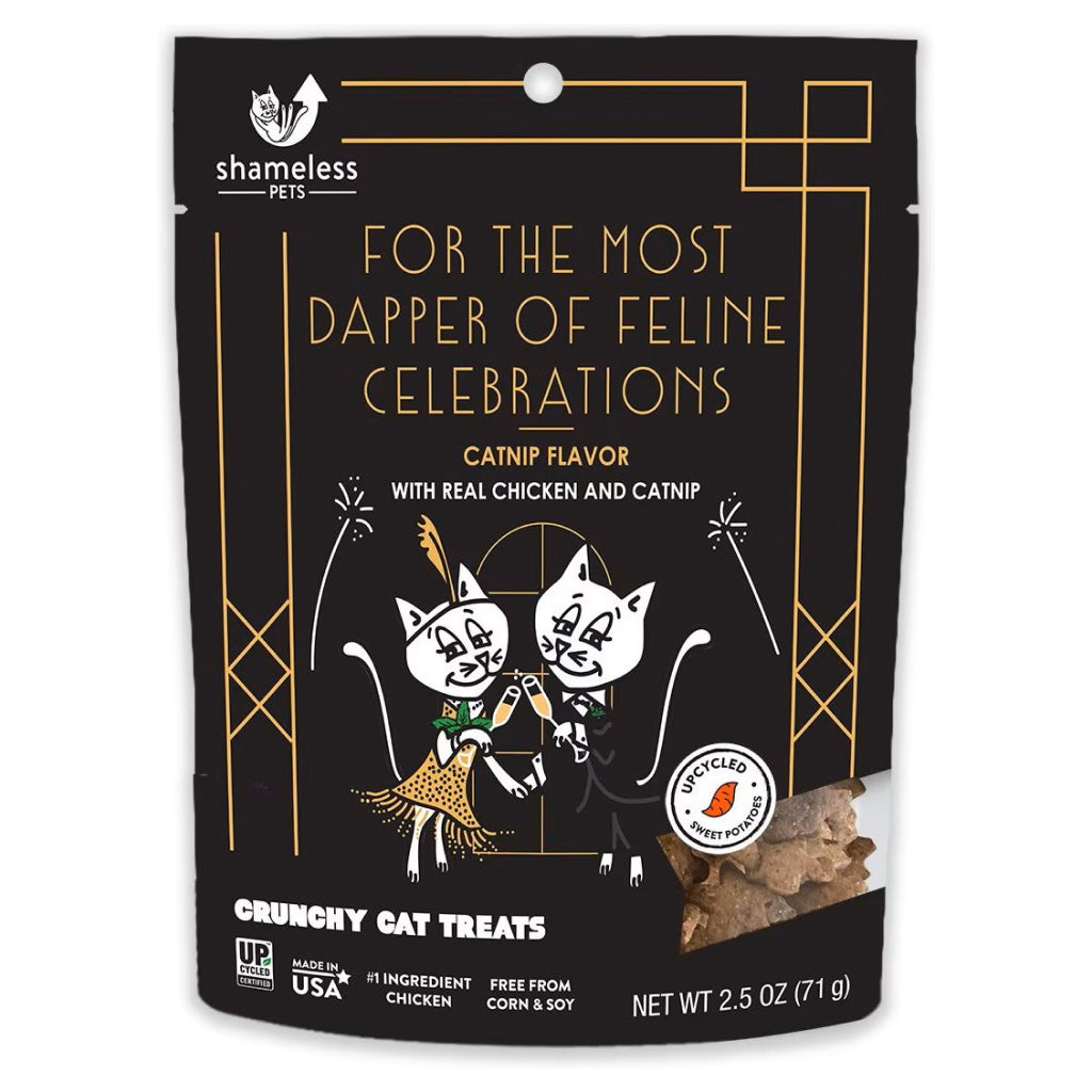 Shameless Pets Dapper Feline Crunchy Treats - Catnip Support