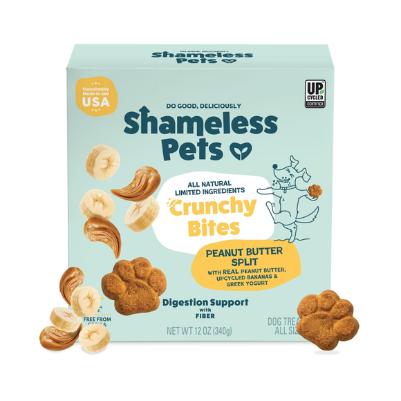 Shameless Pets Peanut Butter Split Crunchy Bites Dogs Treats (12 oz) - Dog Treats 1