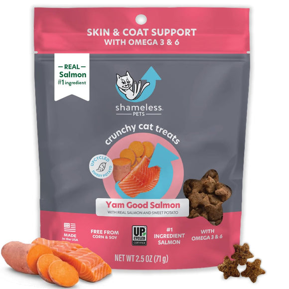 Shameless Pets Yam Good Salmon Crunchy Treats For Cats (2.5 oz)