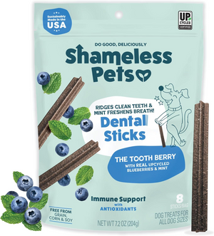 Shamless Pets The Tooth Berry Dental Sticks Treats For Dogs (7.2 oz) - Dog Dental Chews & Treats 1