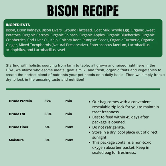 Shepherd Boy Farms Bison Recipe Freeze Dried Dog Food (14 oz) - Freeze-Dried Dog Food 5