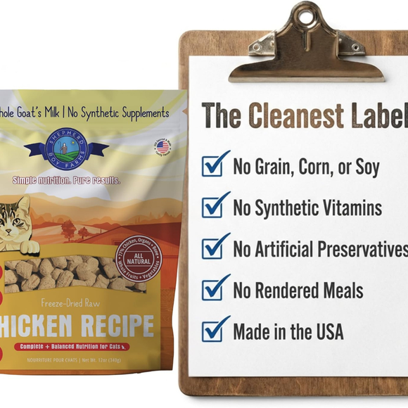 Shepherd Boy Farms Chicken Recipe Freeze Dried Cat Food (12 oz) - Freeze-Dried Cat Food 6