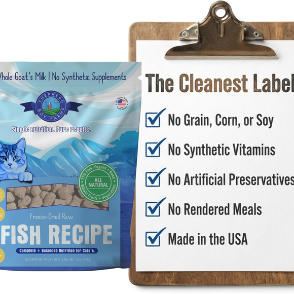 Shepherd Boy Farms Fish Recipe Freeze Dried Cat Food (12 oz) - Freeze-Dried Cat Food 5
