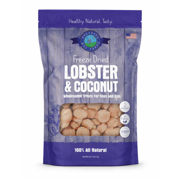 Shepherd Boy Farms Freeze Dried Lobster & Coconut Treats for Dogs & Cats - 5 oz - Dog & Cat Treats 6