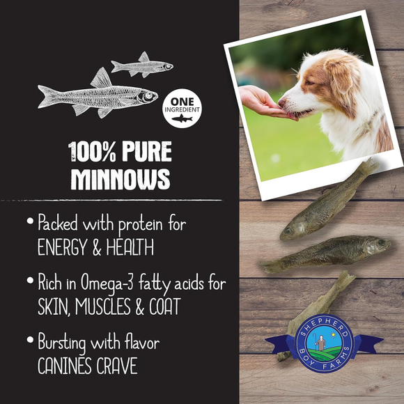 Shepherd Boy Farms Freeze Dried Minnows Treats for Dogs & Cats - Dog & Cat Treats 5