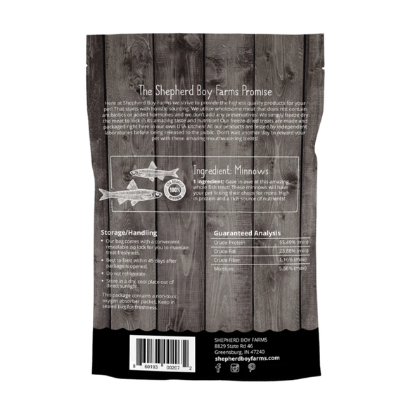 Shepherd Boy Farms Freeze Dried Minnows Treats for Dogs & Cats - Dog & Cat Treats 3