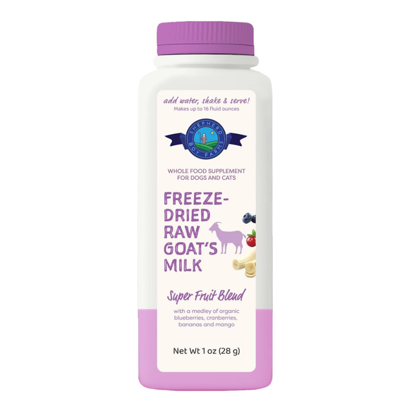 Shepherd Boy Farms Freeze Dried Raw Goat’s Milk - Super Fruit Blend / Makes 16 oz - Freeze-Dried Cat Food 14