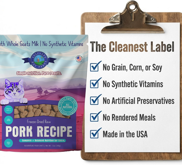 Shepherd Boy Farms Pork Recipe Freeze Dried Cat Food (12 oz) - Freeze-Dried Cat Food 7