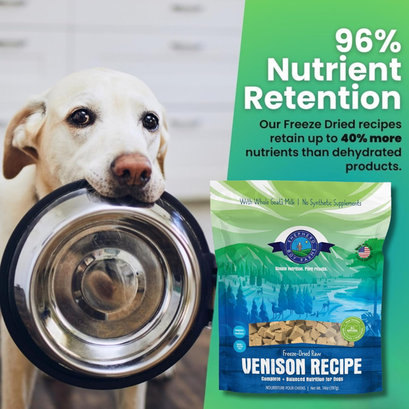 Shepherd Boy Farms Venison Recipe Freeze Dried Dog Food (14 oz) - Freeze-Dried Dog Food 6