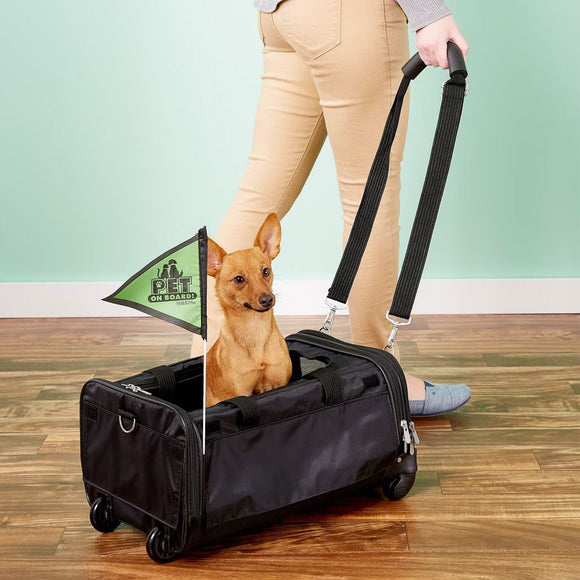 Sherpa Ultimate on Wheels Dog & Cat Carrier Bag, Black