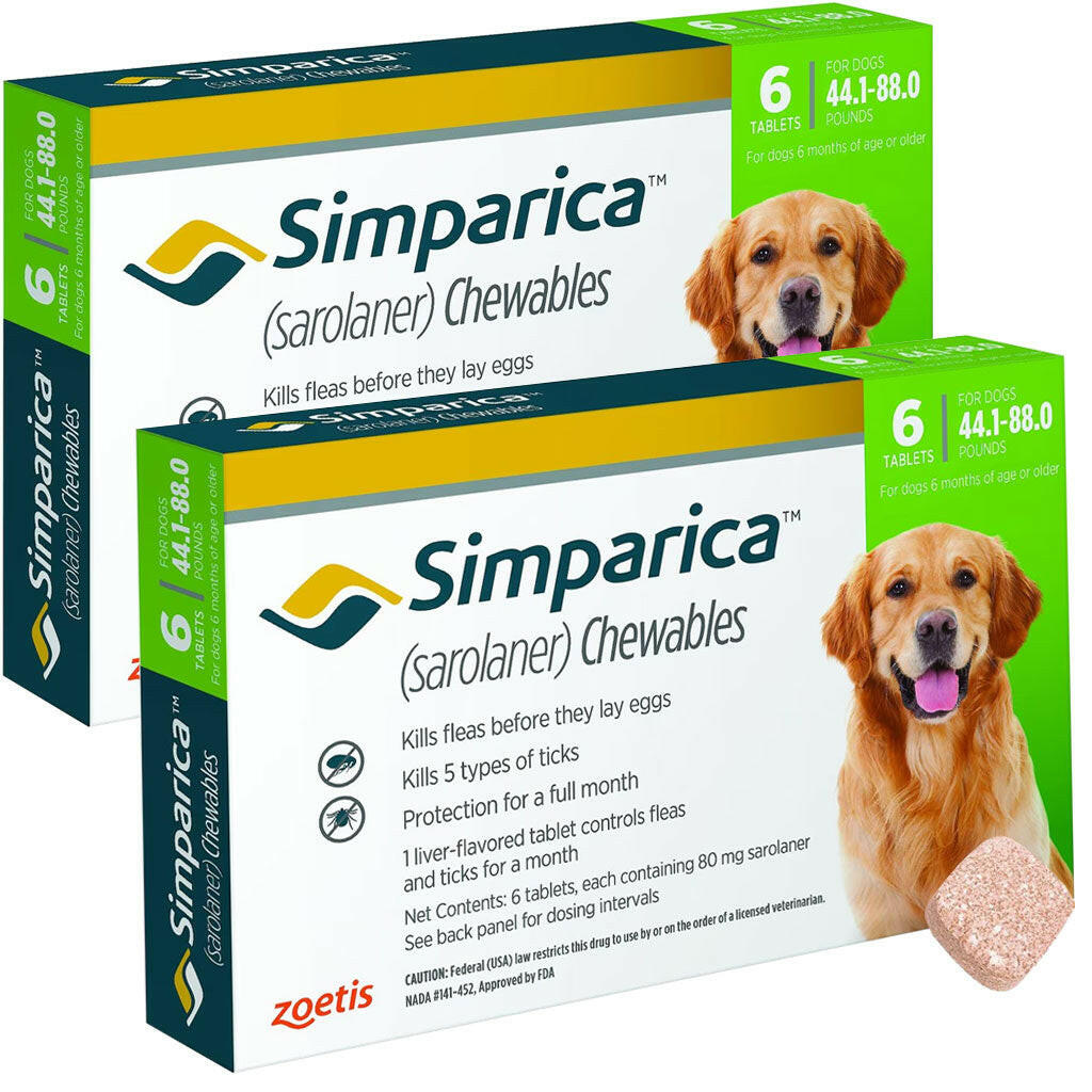 Simparica fleas and ticks Chewable Tablets for Dogs | 44.1-88 lbs