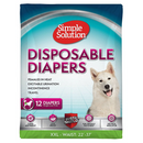 Simple Solution Disposable Female Dog Diapers (12 pack) - XX-Large (22-37’’ waist) - Dog Diapers 13