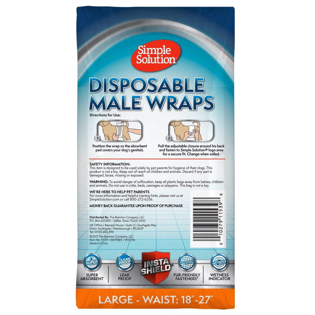 Simple Solution Disposable Male Dog Wraps