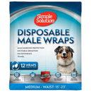 Simple Solution Disposable Male Dog Wraps (12 pack) - Medium (15-23’’ waist) - Dog Diapers 9