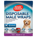 Simple Solution Disposable Male Dog Wraps (12 pack) - Toy (9-14’’ waist) - Dog Diapers 11