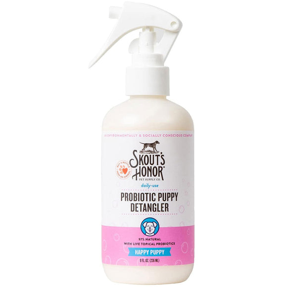 Skout's Honor Happy Puppy Probiotic Daily Use Dog Hair Detangler, 8-oz