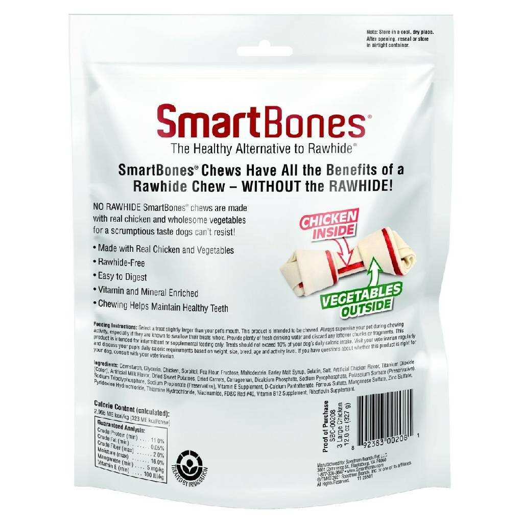 SmartBones Rawhide-Free Chicken Chews For Dogs (3 large