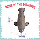 Snugarooz Murray the Manatee Stuffed Squeaky Grey Dog Toy (21")
