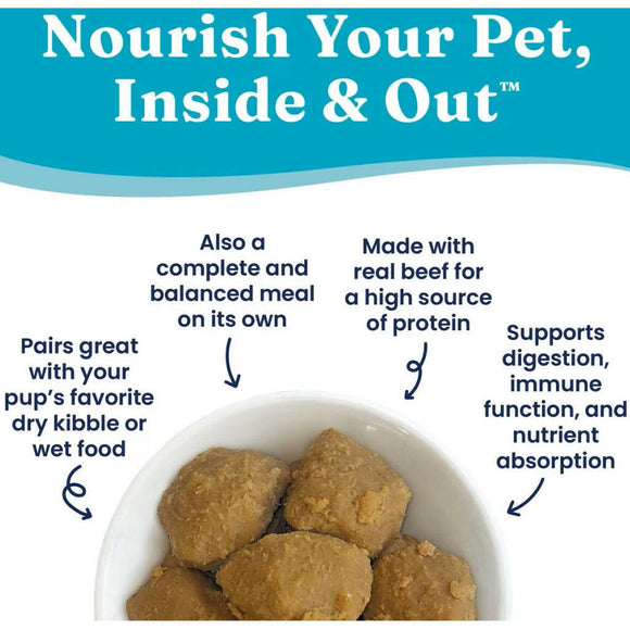 This meal topper can also be used as dog food made with real beef. 