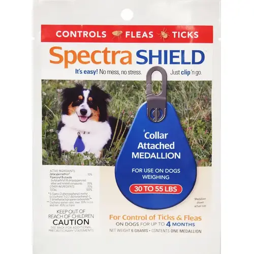 Spectra Shield Flea & Tick Collar Medallion for Dogs - Dogs 30-55 lbs - Pet Flea & Tick Control 2
